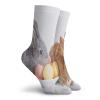 GULTMEE Easter Bunny Fashion Compression Socks,Photo Of Two Easter Rabbits Grey,Performance Polyester Cushioned Athletic Crew Socks for Running,Athletic,Multicolor -12 inch view 2