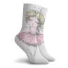 Ballerina Funny Compression Socks Women and Men,Curly Blonde Haired Cute Dancer Girl Pencil Drawing In Muted Tones Funny Doodle,Best for Circulation,Running,Athletic,Nurse,Travel,Multicolor -12 inch view 2