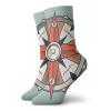 Arrow Funny Compression Socks Women and Men,Compass Illustration Arrows Cartography Journey Path Always North,Best for Circulation,Running,Athletic,Nurse,Travel,Turquoise Light Orange Blue -12 inch view 1
