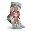 Arrow Funny Compression Socks Women and Men,Compass Illustration Arrows Cartography Journey Path Always North,Best for Circulation,Running,Athletic,Nurse,Travel,Turquoise Light Orange Blue -12 inch view 2