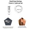 1 Pairs Small Hoop Earrings for Women Men, Sterling Silver Post Sleeper Cartilage Huggie Earring Set, 3mm in Width, Diameter in 10mm view 2