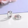 1 Pairs Small Hoop Earrings for Women Men, Sterling Silver Post Sleeper Cartilage Huggie Earring Set, 3mm in Width, Diameter in 10mm view 3