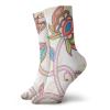 GULTMEE Floral Funny Compression Socks Women and Men,Ethnic Birds And Curved Flower Petals Shabby Chic Style Artsy Image,Best for Circulation,Running,Athletic,Nurse,Travel,Multicolor -12 inch view 1