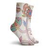 GULTMEE Floral Funny Compression Socks Women and Men,Ethnic Birds And Curved Flower Petals Shabby Chic Style Artsy Image,Best for Circulation,Running,Athletic,Nurse,Travel,Multicolor -12 inch view 2