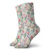 Leaf Funny Compression Socks Women and Men,Floral Pattern With Poppies In Hand Painted Style Spring Nature Inspired Blossoms,Best for Circulation,Running,Athletic,Nurse,Travel,Multicolor -12 inch view 1