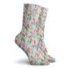 Leaf Funny Compression Socks Women and Men,Floral Pattern With Poppies In Hand Painted Style Spring Nature Inspired Blossoms,Best for Circulation,Running,Athletic,Nurse,Travel,Multicolor -12 inch view 2