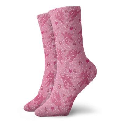 Angel Funny Compression Socks Women and Men,Eros With Hearts And Old Fashioned Polka Dots Rose Petals Valentine Retro,Best for Circulation,Running,Athletic,Nurse,Travel,Hot Pink Blush Magenta -12 inch