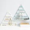 qiuqiu Triangle Jewelry Display Stand Wall Mounted Earring Holder Jewelry Holder Organizer Storage for Earrings Bracelet-wihte view 2