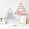 qiuqiu Triangle Jewelry Display Stand Wall Mounted Earring Holder Jewelry Holder Organizer Storage for Earrings Bracelet-wihte view 3