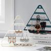 qiuqiu Triangle Jewelry Display Stand Wall Mounted Earring Holder Jewelry Holder Organizer Storage for Earrings Bracelet-wihte view 4