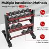 THERUN 1100lbs Adjustable 3 Tier Dumbbell Rack Stand, Hex dumbbells Hand Weights Rack Dumbbell Holder Home Gym Storage Organizer, Reverse Install Available (Rack Only) view 3