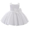 OBEEII Infant Baby Girls Bowknot Pageant Dress Toddler Christening Princess Birthday Wedding Prom Tutu Dress Formal Satin Flower Girl Dress Cute Baptism Photoshoot Outfit White 6-7 Years view 1