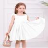 OBEEII Infant Baby Girls Bowknot Pageant Dress Toddler Christening Princess Birthday Wedding Prom Tutu Dress Formal Satin Flower Girl Dress Cute Baptism Photoshoot Outfit White 6-7 Years view 3