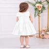 OBEEII Infant Baby Girls Bowknot Pageant Dress Toddler Christening Princess Birthday Wedding Prom Tutu Dress Formal Satin Flower Girl Dress Cute Baptism Photoshoot Outfit White 6-7 Years view 4