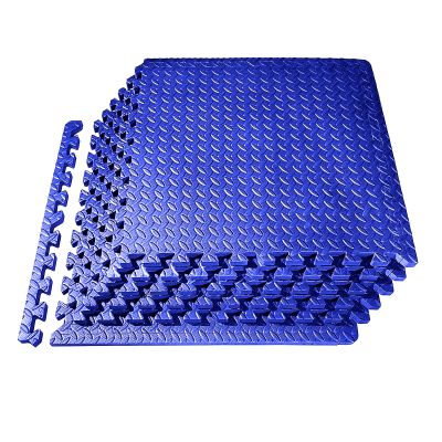 XQKXHZ Foam Mat Floor Tiles, Interlocking EVA Puzzle Exercise Mat, Soft Fitness Flooring for Gyms, Yoga, Workout, Exercising, Yoga, Camping, Playroom, 60 x 60 x 1cm,Blue,20pcs