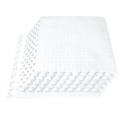 XQKXHZ Foam Mat Floor Tiles, Interlocking EVA Puzzle Exercise Mat, Soft Fitness Flooring for Gyms, Yoga, Workout, Exercising, Yoga, Camping, Playroom, 60 x 60 x 1cm,White,20pcs