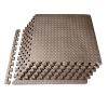 XQKXHZ Foam Mat Floor Tiles, Interlocking EVA Puzzle Exercise Mat, Soft Fitness Flooring for Gyms, Yoga, Workout, Exercising, Yoga, Camping, Playroom, 60 x 60 x 1cm,Brown,12pcs view 1