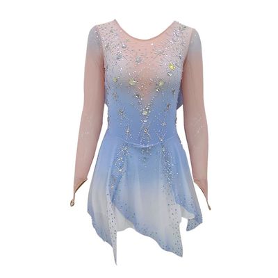LIUHUO Figure Skating Children's Training Performance Skating Dress Gradient Blue