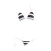 Women Halter neck Triangle Bikini Sets Micro Bikini Mini Bra Top T back G String Thong Bottom Strappy Tie Side Underwear Two Piece Swimsuit Sexy Swimwear Brazilian Beach Bathing Suit Black+White view 1