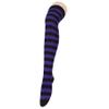 Zando Womens Long Knee High Socks Thigh High Leg Warmers Thigh Long Stockings Striped High Knee Socks Over Knee Leg Warmers Up to The Knee Socks Halloween Socks Thigh Highs Black & Purple Stripes view 4