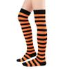 Zando Women's Long Knee High Socks, Thigh High Leg Warmers, Stockings, Striped Over Knee, Halloween, Black & Orange Stripes view 2