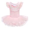 DYMCII Girls Ballet Dance Tutu Leotard Dress Short Sleeve Skirted Ballerina Outfit Princess Lace Dancewear Gymnastics Costume Pink 4-5T view 3