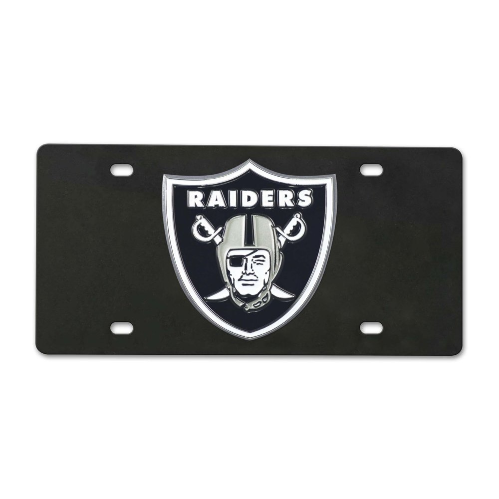 FANMATS 33612 Las Vegas Raiders 3D Black License Plate