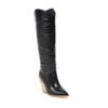 Bcshiye Women's Pointed Toe Western Boot Snakeskin Knee High Boots Chunky High Heel Leather Riding Cowboy Boots view 1