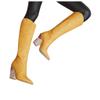 Bcshiye Women's Pointed Toe Western Boot Snakeskin Knee High Boots Chunky High Heel Leather Riding Cowboy Boots view 2