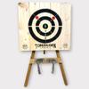 Tomahawk Targets - Large 4 Ring Wooden Axe and Knife Throwing Tripod Target Board and Stand, 4ft Tall (Axes not Included) view 1