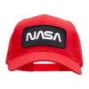 NASA Black and White Logo Embroidered Patched Mesh Back Cap - Red OSFM view 1
