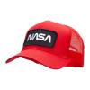 NASA Black and White Logo Embroidered Patched Mesh Back Cap - Red OSFM view 2