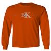 0407. Street Wear BK Brooklyn NY NYC New York Fonts Men's Long Sleeve t Shirt (Orange Small) view 1