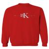 0407. Street Wear BK Brooklyn NY NYC New York Fonts Men's Crewneck Sweatshirt (Red, Small) view 1