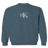 0407. Street Wear BK Brooklyn NY NYC New York Fonts Men's Crewneck Sweatshirt (Indigo Blue X-Large) view 1