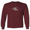 0407. Street Wear BK Brooklyn NY NYC New York Fonts Men's Long Sleeve t Shirt (Maroon 2X Large) view 1