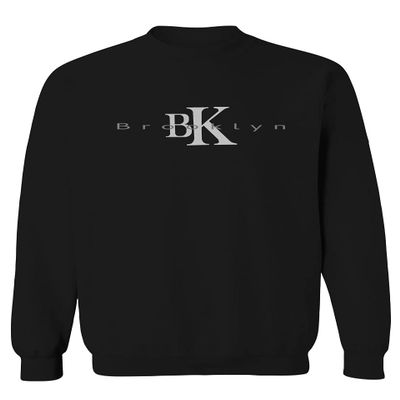 0407. Street Wear BK Brooklyn NY NYC New York Fonts Men's Crewneck Sweatshirt (Black Small)