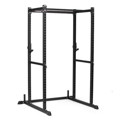 Titan Fitness T-2 Series Tall 83" Black Power Rack, 850 LB Rackable Capacity, Skinny Pull Up Bar, Pin and Pipe Safeties, Standard J-Hooks, for Home Garage Gym Weightlifting and Strength Training