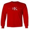 0407. Street Wear BK Brooklyn NY NYC New York Fonts Men's Long Sleeve t Shirt (Red, Medium)