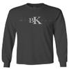 0407. Street Wear BK Brooklyn NY NYC New York Fonts Men's Long Sleeve t Shirt (Characol, Small) Charcoal view 1