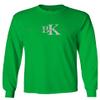 0407. Street Wear BK Brooklyn NY NYC New York Fonts Men's Long Sleeve t Shirt (Irish Green Medium) view 1