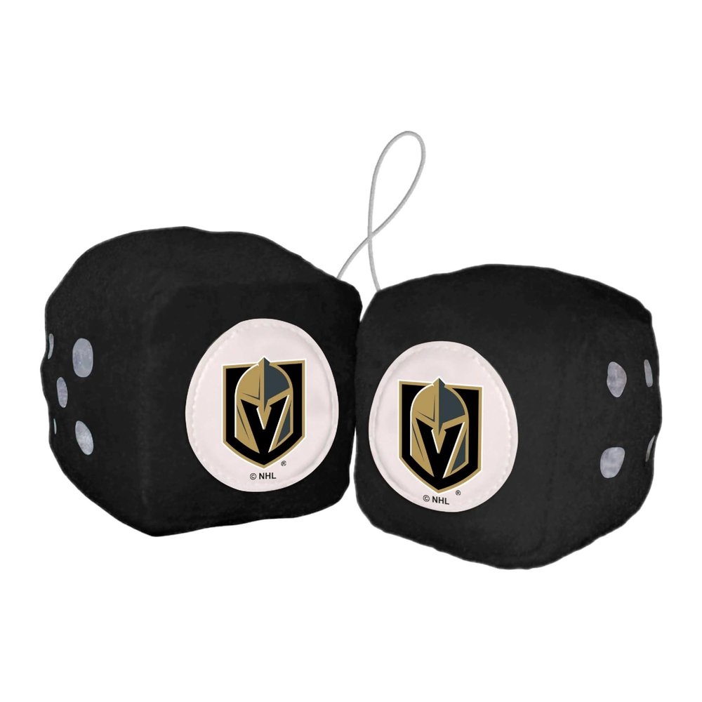 FANMATS 32005 Vegas Golden Knights Team Color Fuzzy Dice Dcor 3" Set