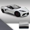 Side Skirt Graphic Overlay Pre Cut Vinyl Decal Compatible with Chevrolet Corvette C8 2020 2021 - Carbon Fiber Gunmetal view 1