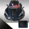 Full Body Race Stripes Graphic Overlay Pre Cut Vinyl Decal Compatible with Chevrolet Corvette C8 2020 2021 - Metallic Matte Chrome Black view 1