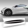 Side Skirt Graphic Overlay Pre Cut Vinyl Decal Compatible with Chevrolet Corvette C8 2020 2021 - High Gloss Blue view 2