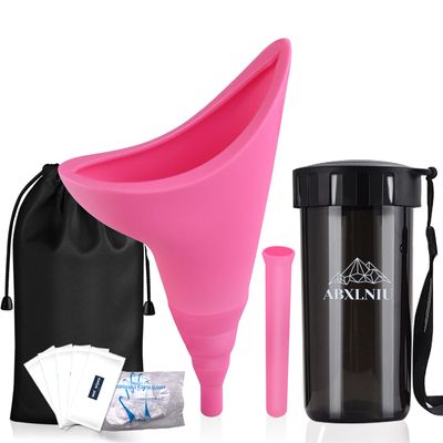 ABXLNIU Female Urinals Pee Funnel for Women Stand Up to Pee Anywhere, Portable She Pee Cup Womens Pee Funnel Camping/Hiking Gear Gifts for Women, Pink