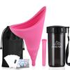 ABXLNIU Female Urinals Pee Funnel for Women Stand Up to Pee Anywhere, Portable She Pee Cup Womens Pee Funnel Camping/Hiking Gear Gifts for Women, Pink view 1