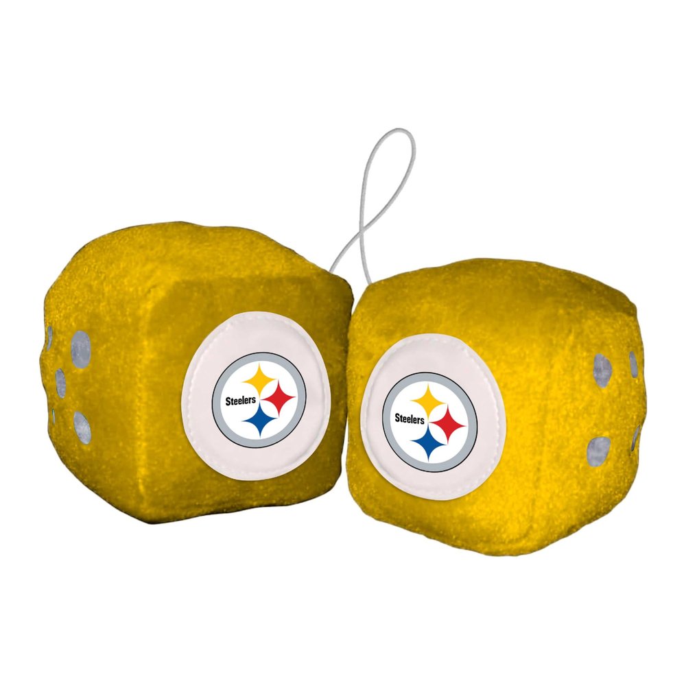 FANMATS 31994 Pittsburgh Steelers Team Color Fuzzy Dice Dcor 3" Set