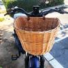 Emojo Bike Wicker Basket, Front Handlebar Woven Storage Cargo for Adult Bicycle 15x11.5x10.5in view 3