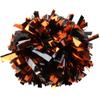 Metallic Cheerleader Cheerleading Pom Poms 6 inch 1 Pair 2 Pieces (Orange/Black) view 1